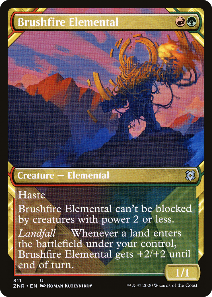 Brushfire Elemental (Showcase) (ZNR-311) [Zendikar Rising] Foil