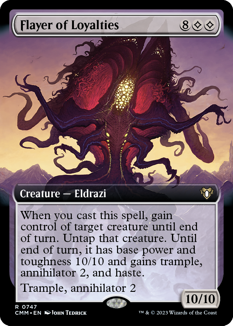 Flayer of Loyalties (Extended Art) (CMM-747) [Commander Masters] Foil