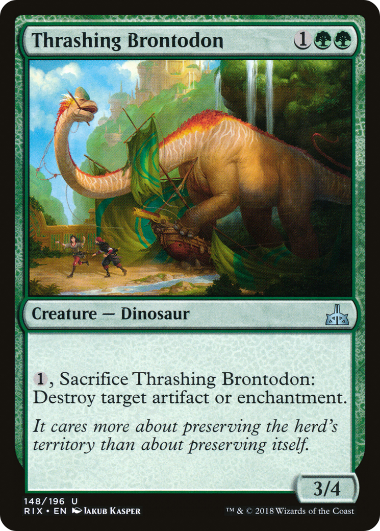 Thrashing Brontodon (RIX-148) [Rivals of Ixalan] Foil