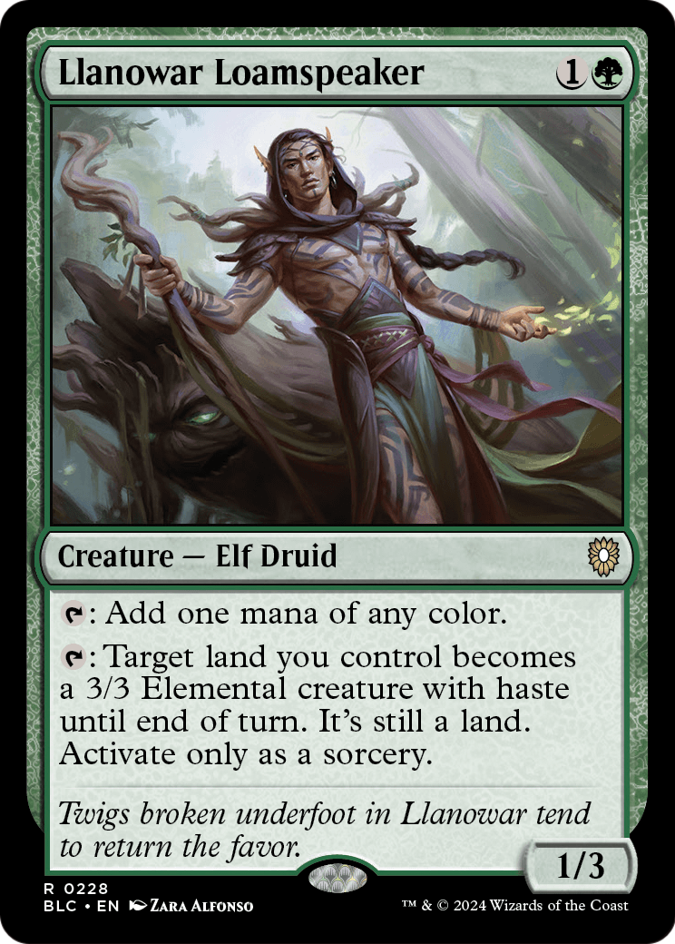 Llanowar Loamspeaker (BLC-228) [Bloomburrow Commander]