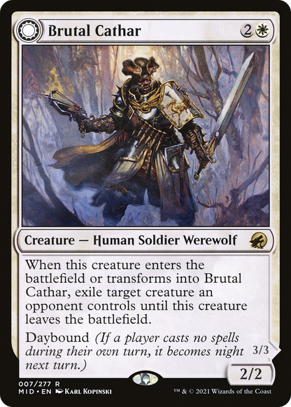 Brutal Cathar (MID-007) [Innistrad: Midnight Hunt] Foil