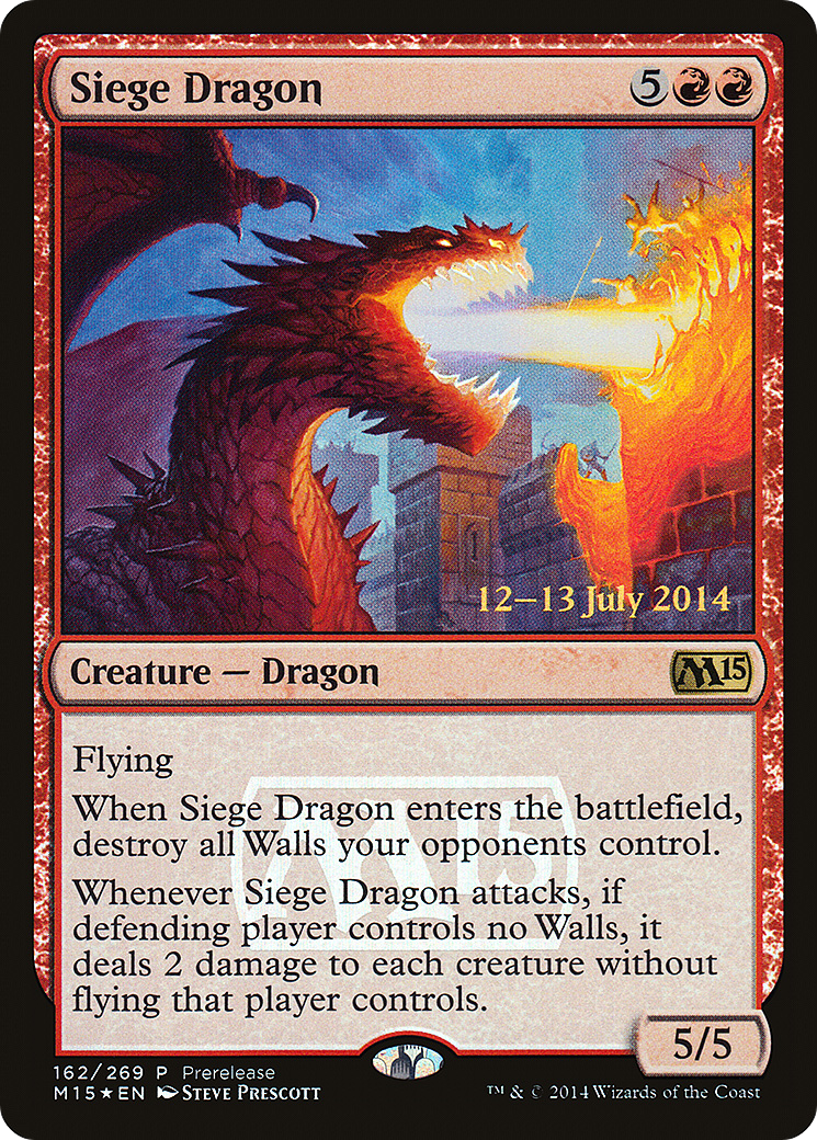 Siege Dragon (PRE-162) [Magic 2015 Promos] Foil
