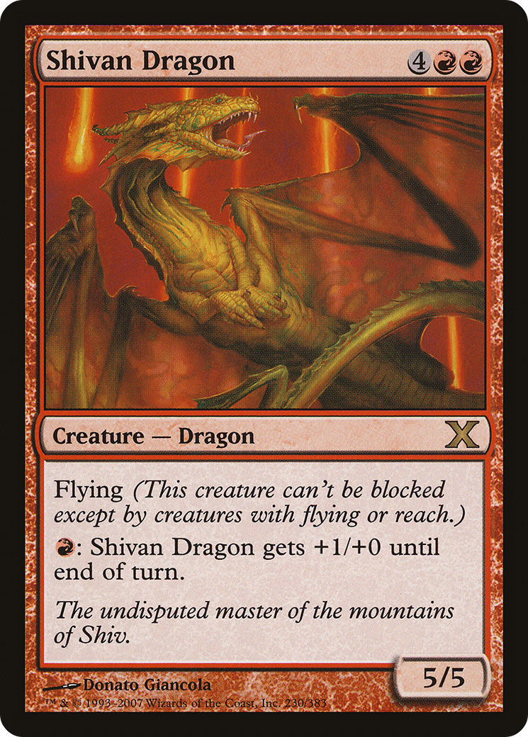 Shivan Dragon (10E-230) [Tenth Edition]
