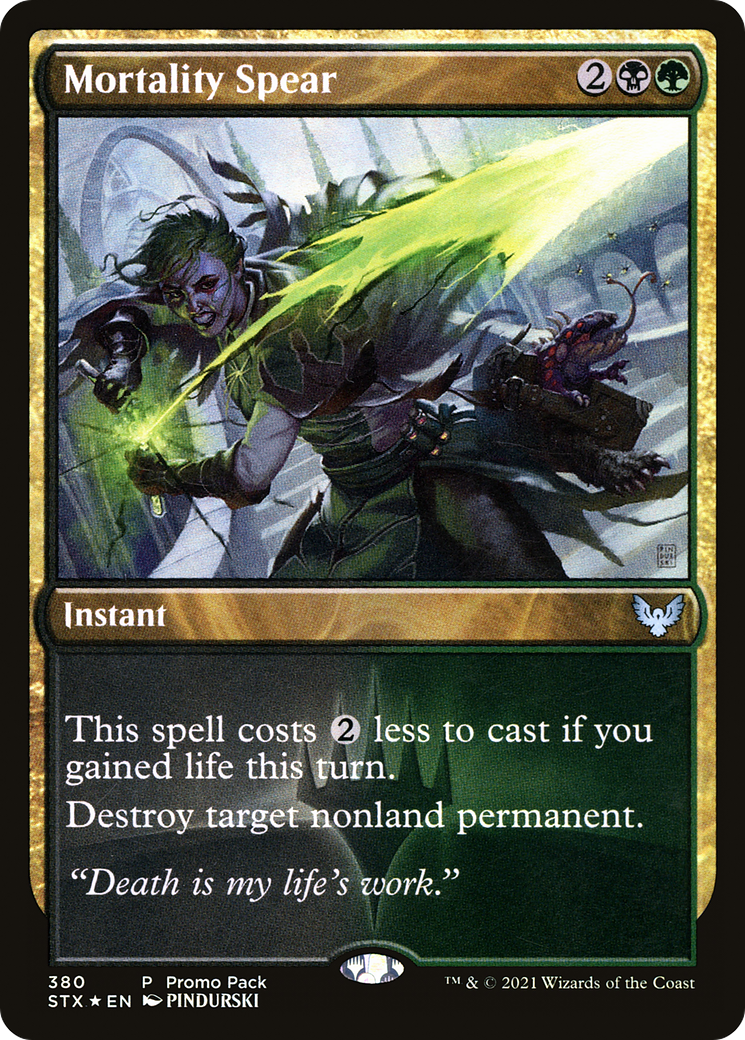 Mortality Spear (PPSTX-380) [Promo Pack: Strixhaven: School of Mages] Foil