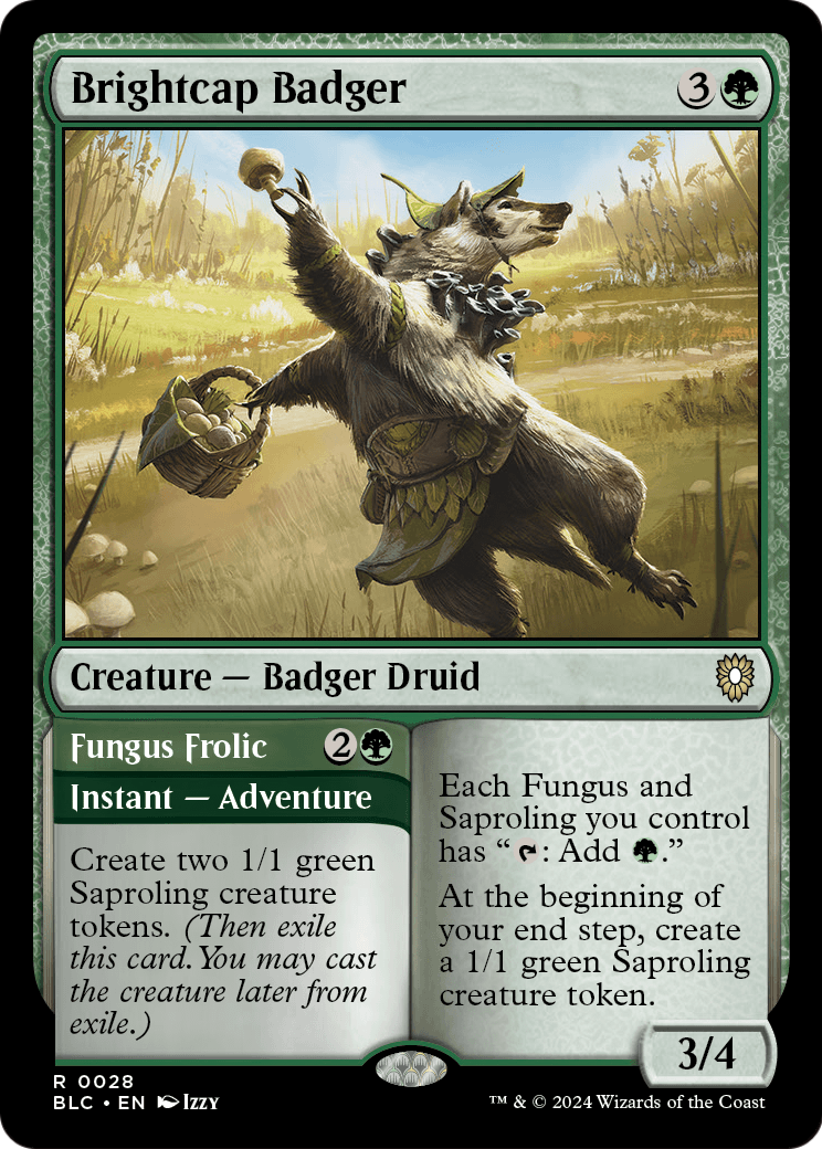 Brightcap Badger (BLC-028) [Bloomburrow Commander]