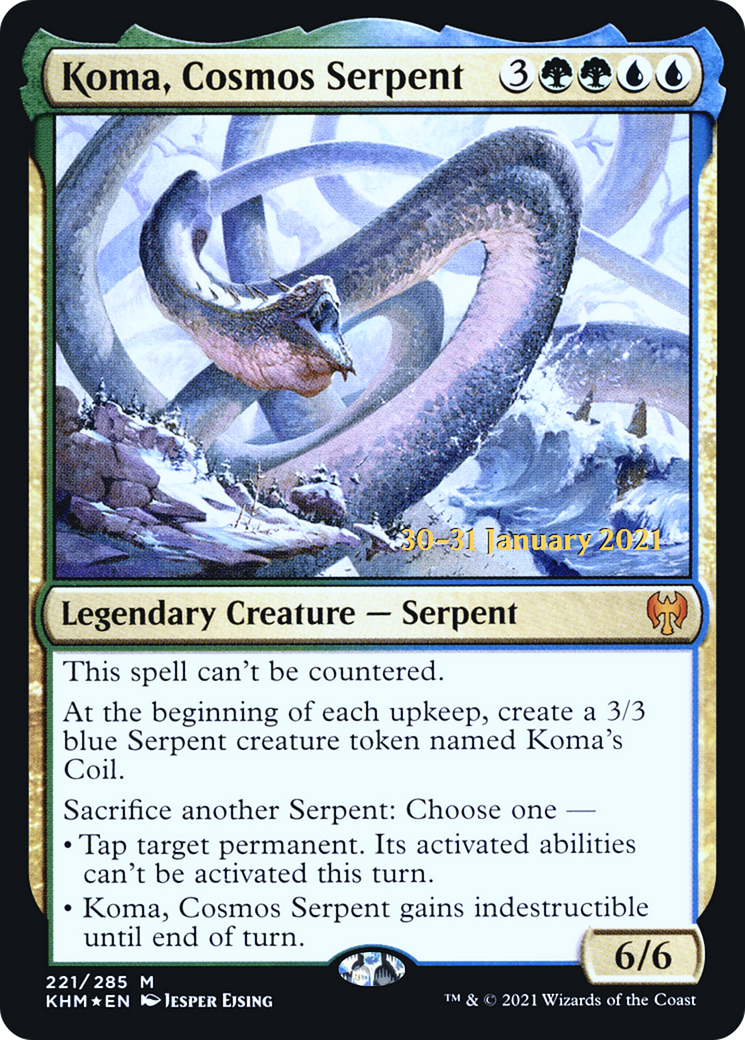 Koma, Cosmos Serpent (PRE-221S) [Kaldheim Promos] Foil