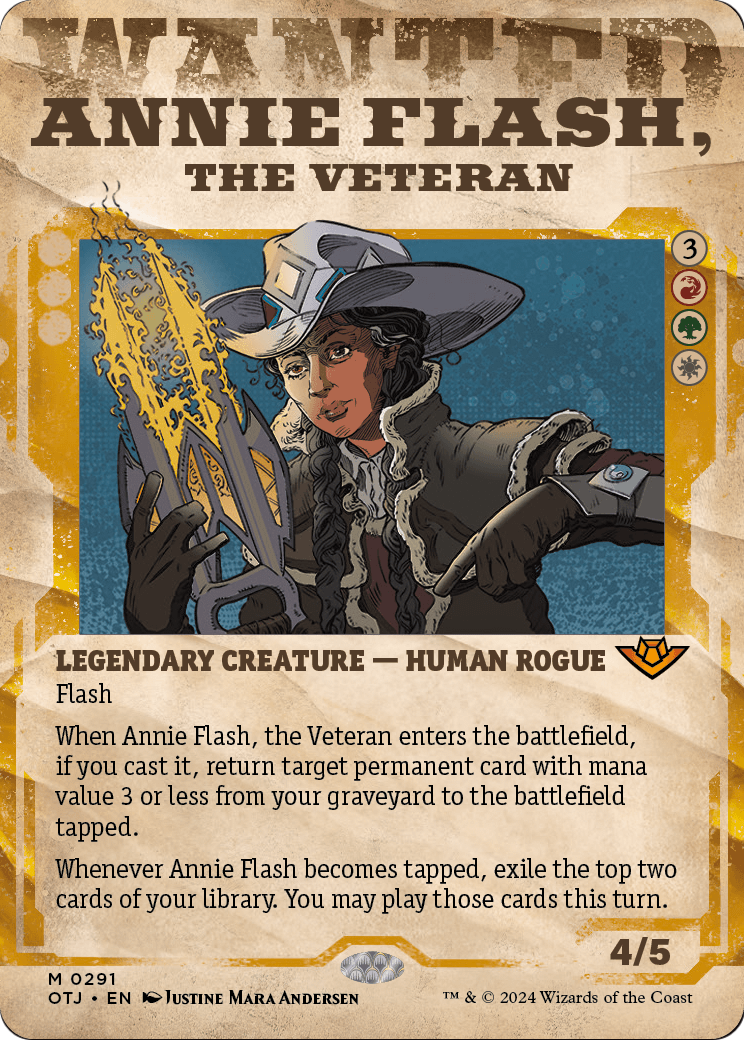Annie Flash, the Veteran (Showcase) (OTJ-291) (Borderless) [Outlaws of Thunder Junction] Foil