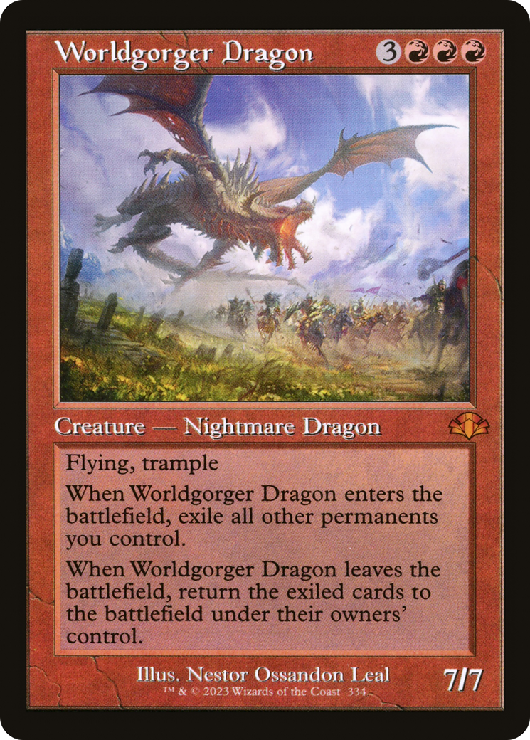 Worldgorger Dragon (Retro Frame) (DMR-334) [Dominaria Remastered] Foil