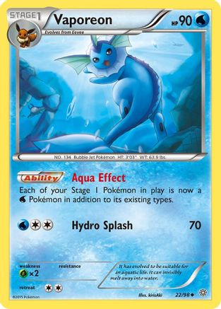 Vaporeon (022/98) [XY  Ancient Origins] - Uncommon