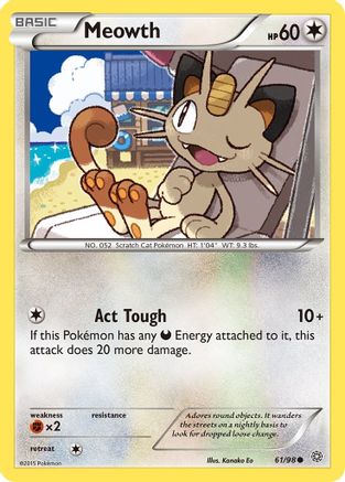 Meowth (061/98) [XY  Ancient Origins] Reverse Holofoil - Common