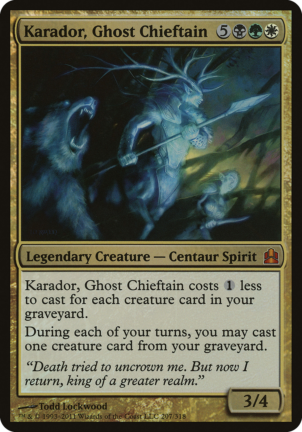 Karador, Ghost Chieftain (Commander) [Commander 2011 Oversized] Foil