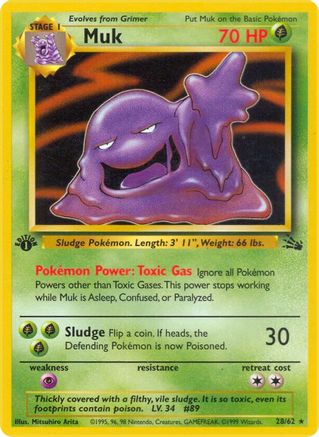 Muk (028/62) [Fossil] 1st Edition - Rare