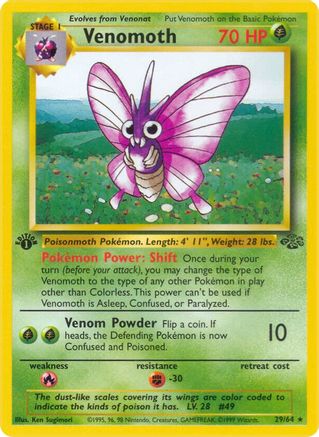 Venomoth (029/64) [Jungle] 1st Edition - Rare