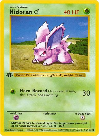 Nidoran M (055) [Base Set Shadowless] 1st Edition - Common