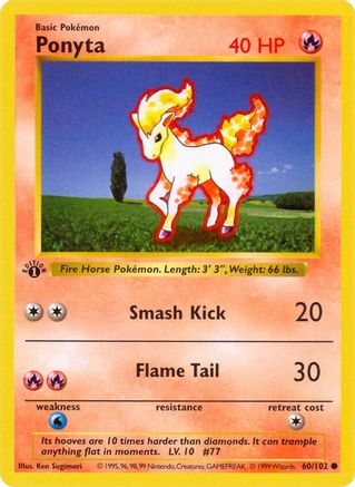 Ponyta (060) [Base Set Shadowless] 1st Edition - Common