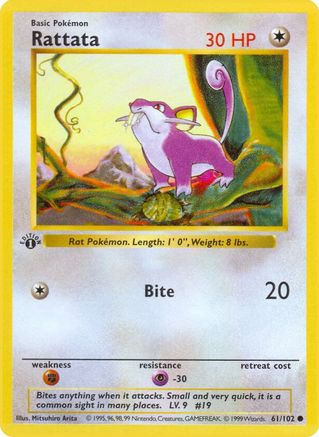 Rattata (061) [Base Set Shadowless] 1st Edition - Common