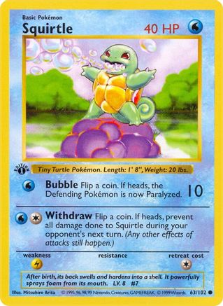 Squirtle (063) [Base Set Shadowless] 1st Edition - Common