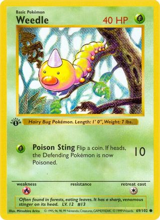 Weedle (069) [Base Set Shadowless] 1st Edition - Common