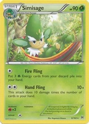 Simisage (006/162) [XY  BREAKthrough] Reverse Holofoil - Rare