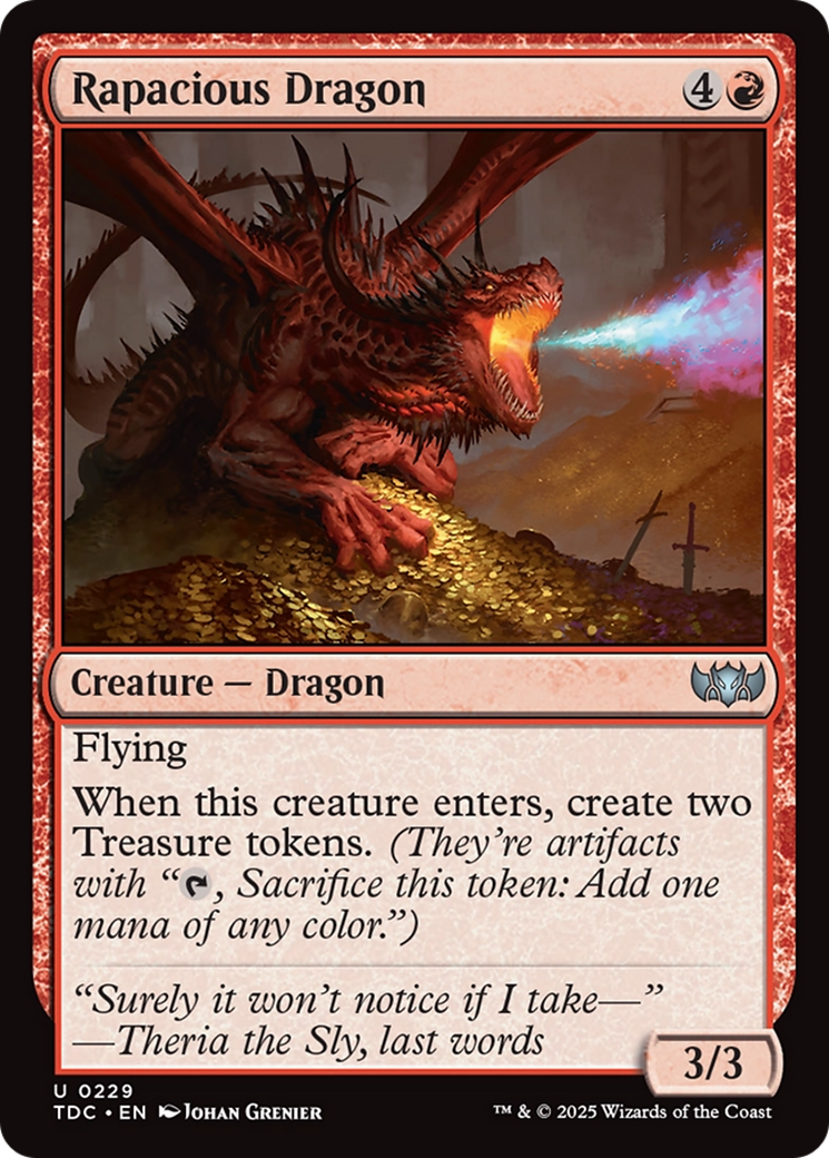 Rapacious Dragon (TDC-229) [Commander: Tarkir: Dragonstorm]