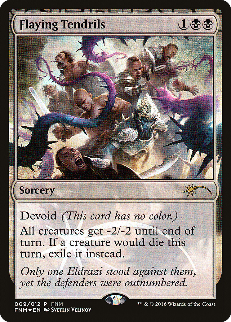 Flaying Tendrils (FNM-009) [Friday Night Magic 2016] Foil