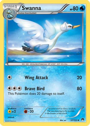 Swanna (037/122) [XY  BREAKpoint] Reverse Holofoil - Uncommon
