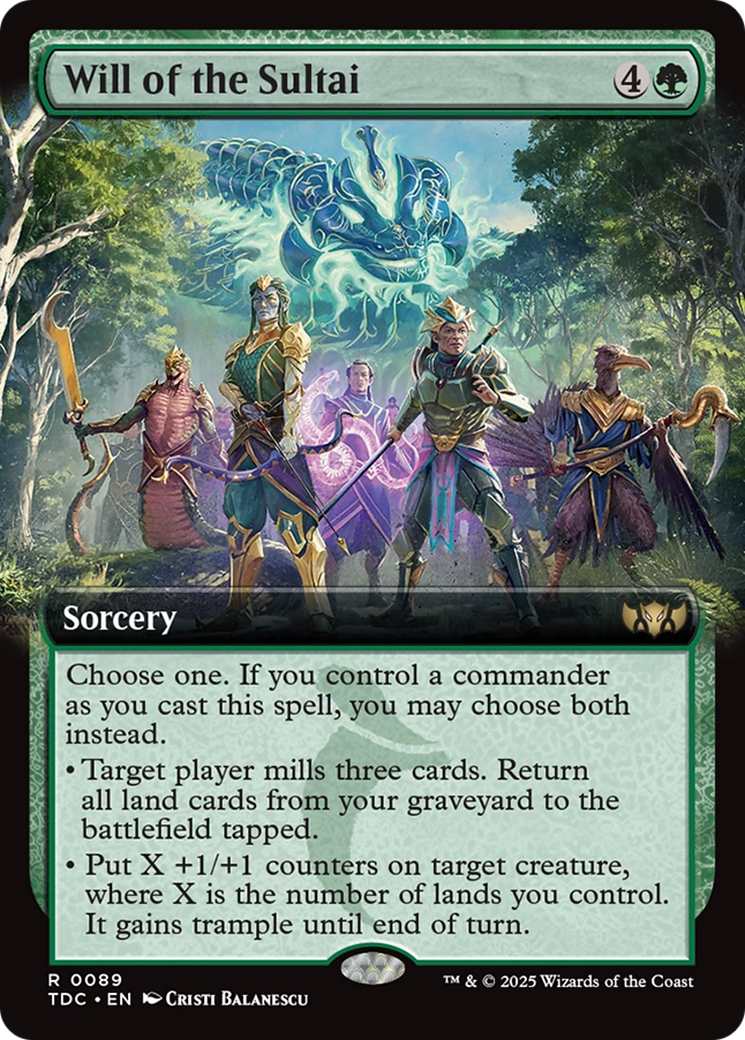 Will of the Sultai (Extended Art) (TDC-089) [Commander: Tarkir: Dragonstorm]