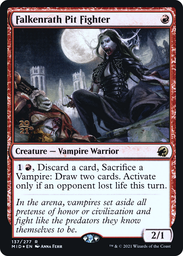 Falkenrath Pit Fighter (PRE-137S) [Innistrad: Midnight Hunt Promos] Foil