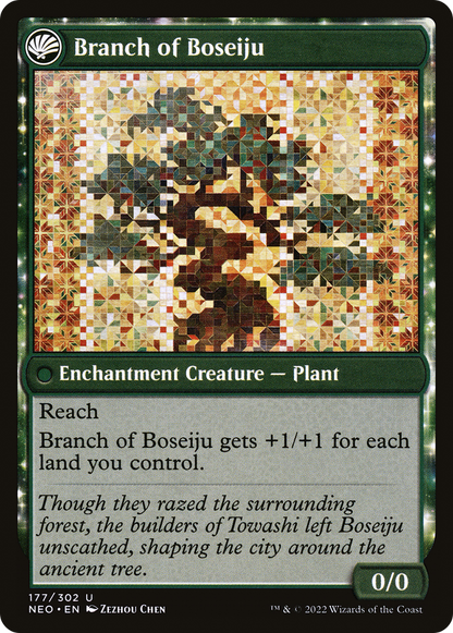 Boseiju Reaches Skyward (NEO-177) [Kamigawa: Neon Dynasty] Foil