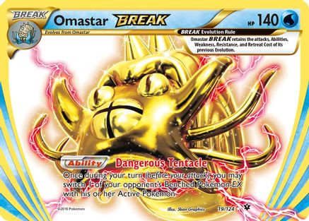 Omastar BREAK (019/124) [XY  Fates Collide] Holofoil - Rare BREAK