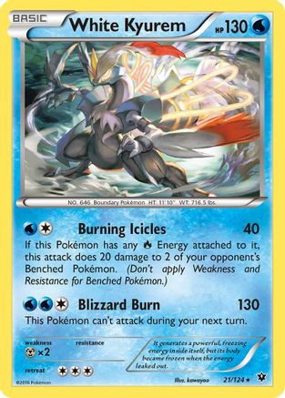 White Kyurem (021/124) [XY  Fates Collide] Reverse Holofoil - Holo Rare