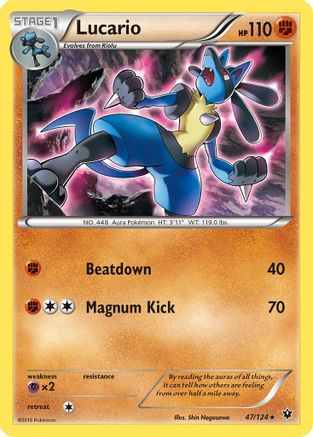 Lucario (047/124) [XY  Fates Collide] Reverse Holofoil - Rare
