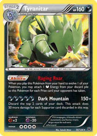 Tyranitar (056/124) [XY  Fates Collide] Reverse Holofoil - Holo Rare