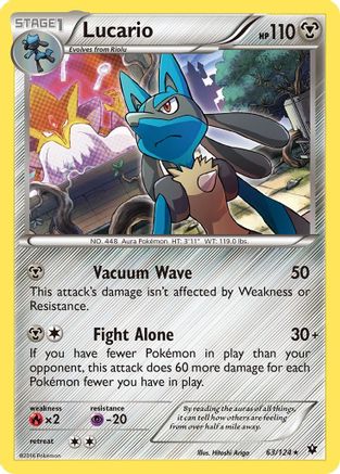 Lucario (063/124) [XY  Fates Collide] Holofoil - Holo Rare