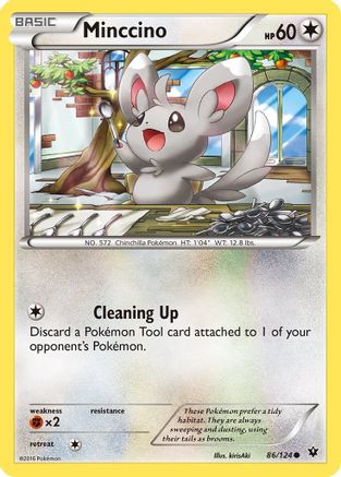 Minccino (086/124) [XY  Fates Collide] Reverse Holofoil - Common