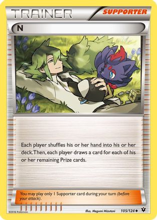 N (Supporter) (105/124) [XY  Fates Collide] Reverse Holofoil - Uncommon