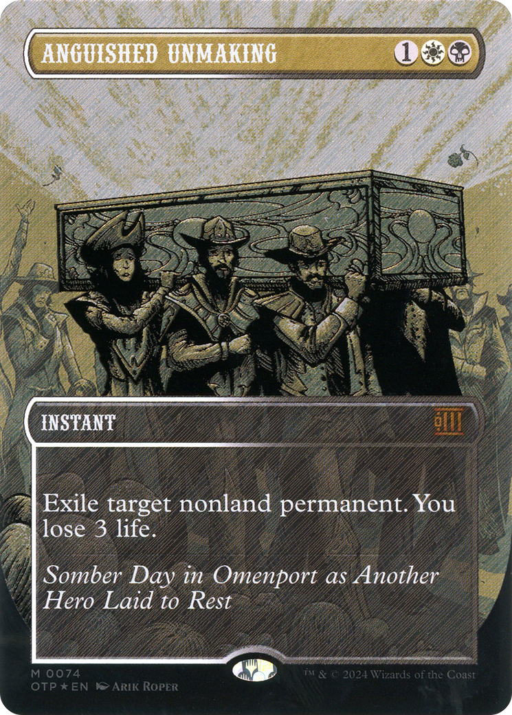Anguished Unmaking (Textured Foil) (OTP-074) (Borderless) [Breaking News] Foil