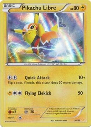 Pikachu Libre (30 - Holo) (030) [XY Trainer Kit Pikachu Libre & Suicune] Holofoil - Common