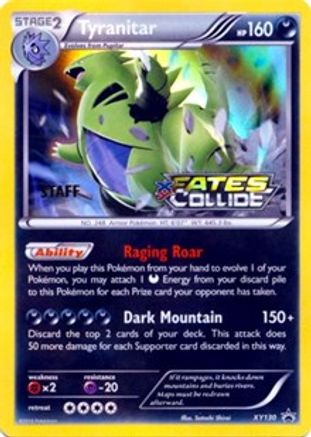 Tyranitar - XY130 (Prerelease) [Staff] (XY130) [XY Promos] Holofoil - Promo