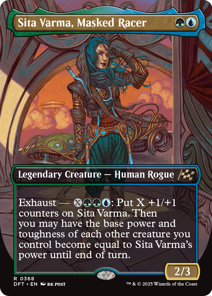 Sita Varma, Masked Racer (Borderless) (DFT-368) [Aetherdrift] Foil
