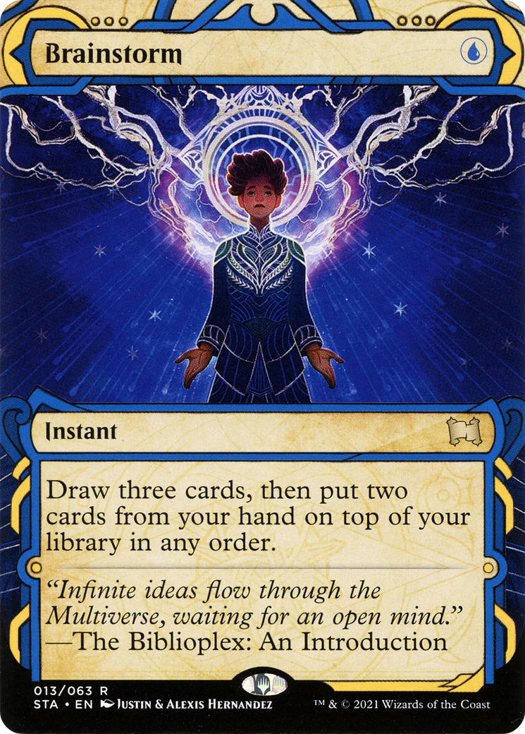 Brainstorm (STA-013) (Showcase) (Borderless) [Strixhaven Mystical Archive]