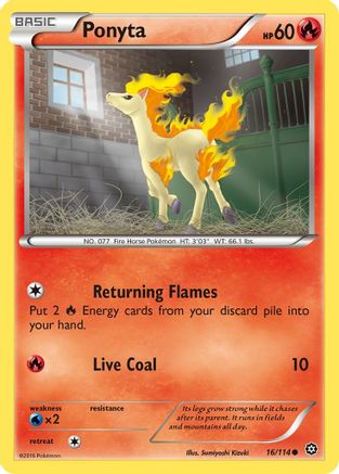 Ponyta (016/114) [XY  Steam Siege] Reverse Holofoil - Common