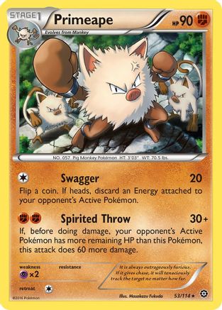 Primeape (53/114) [XY  Steam Siege] - Rare