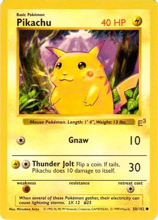 Pikachu (E3 Stamped with Red Cheeks) (058/102) [Miscellaneous Cards & Products] - Promo