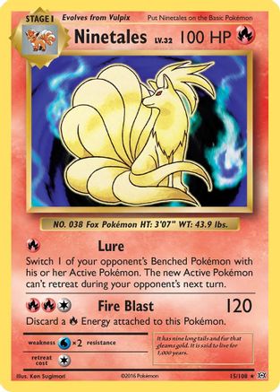 Ninetales (015/108) [XY  Evolutions] Reverse Holofoil - Holo Rare