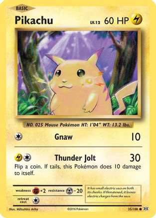 Pikachu (035/108) [XY  Evolutions] Reverse Holofoil - Common