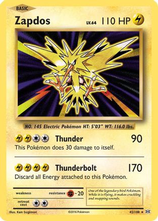 Zapdos (042/108) [XY  Evolutions] Holofoil - Holo Rare