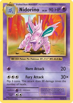 Nidorino (044/108) [XY  Evolutions] Reverse Holofoil - Uncommon