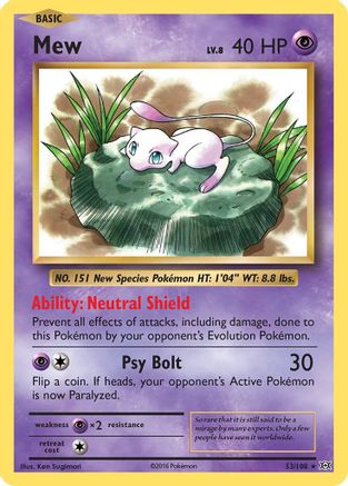 Mew (053/108) [XY  Evolutions] Holofoil - Holo Rare