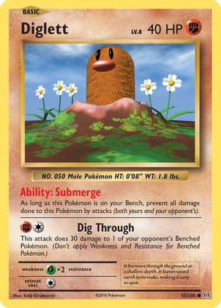 Diglett (055/108) [XY  Evolutions] Reverse Holofoil - Common